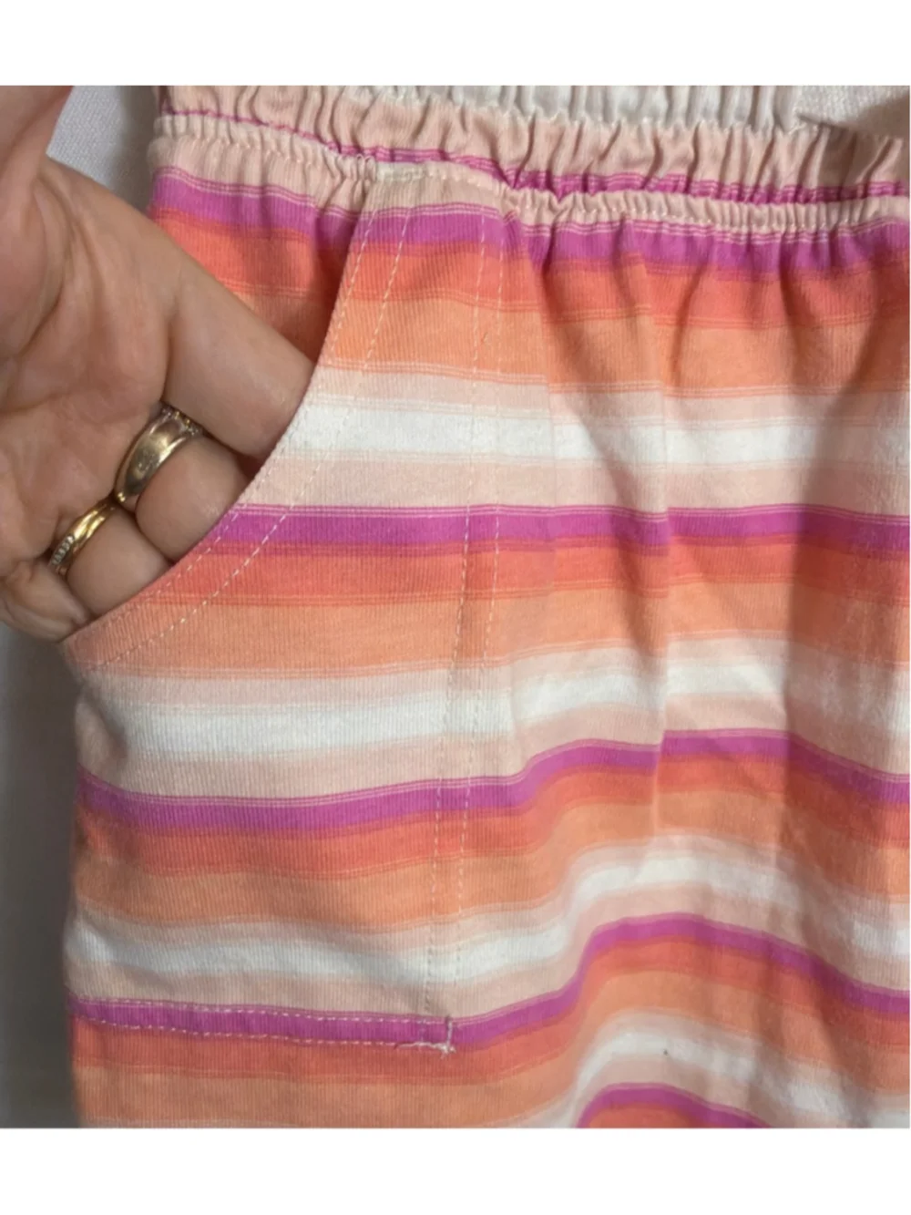 Girls OshKosh B'gosh Cotton Blend Casual Skort Size 10 Orange Pink Striped